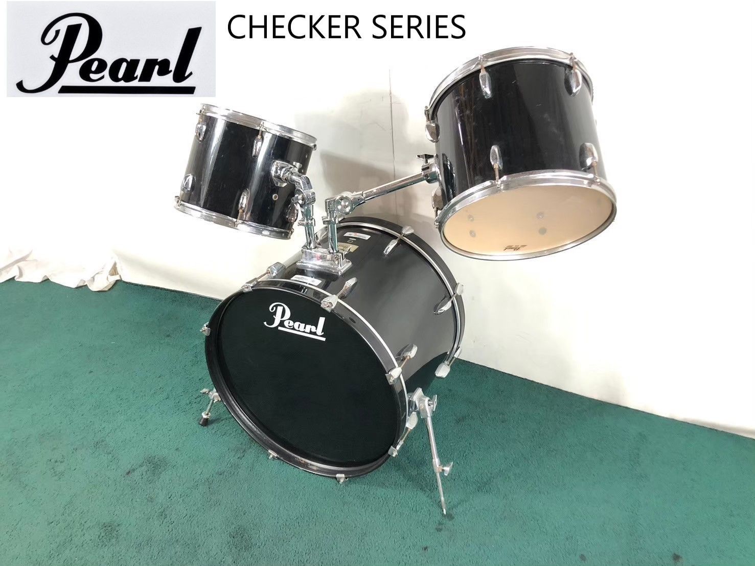 ◎ プライス Pearl ドラムセット CHECKER SERIES バストラム×1|タムタム×2 打楽器 演奏 吹奏楽 240 BL30QK