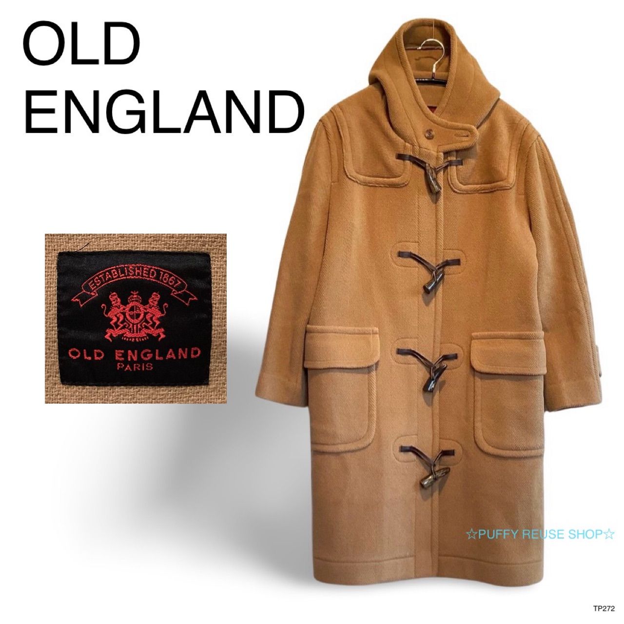 ☆美品☆ OLD ENGLAND オールドイングランド ダッフルコート ウール100% 厚手 10 キャメル ベージュ 英国製 送料無料 古着  レディース - メルカリ