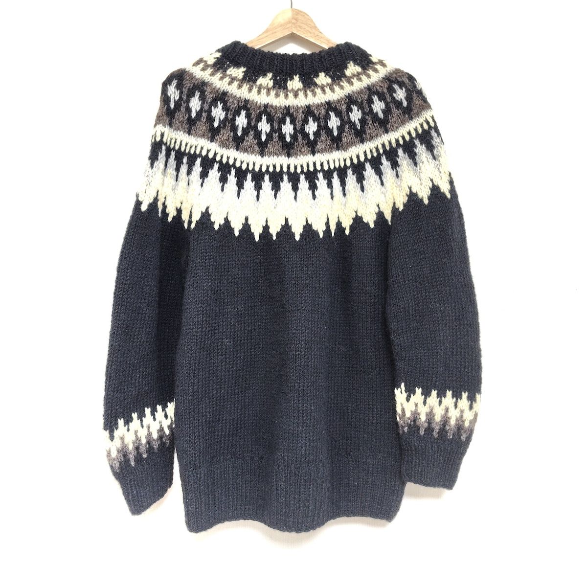 Curensology カレンソロジー カーディガン サイズF レディース - 黒×アイボリー×マルチ 長袖