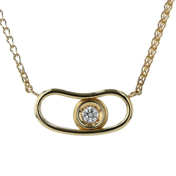 K18YG イエローゴールド ネックレス ダイヤモンド 0.10ct 一粒石