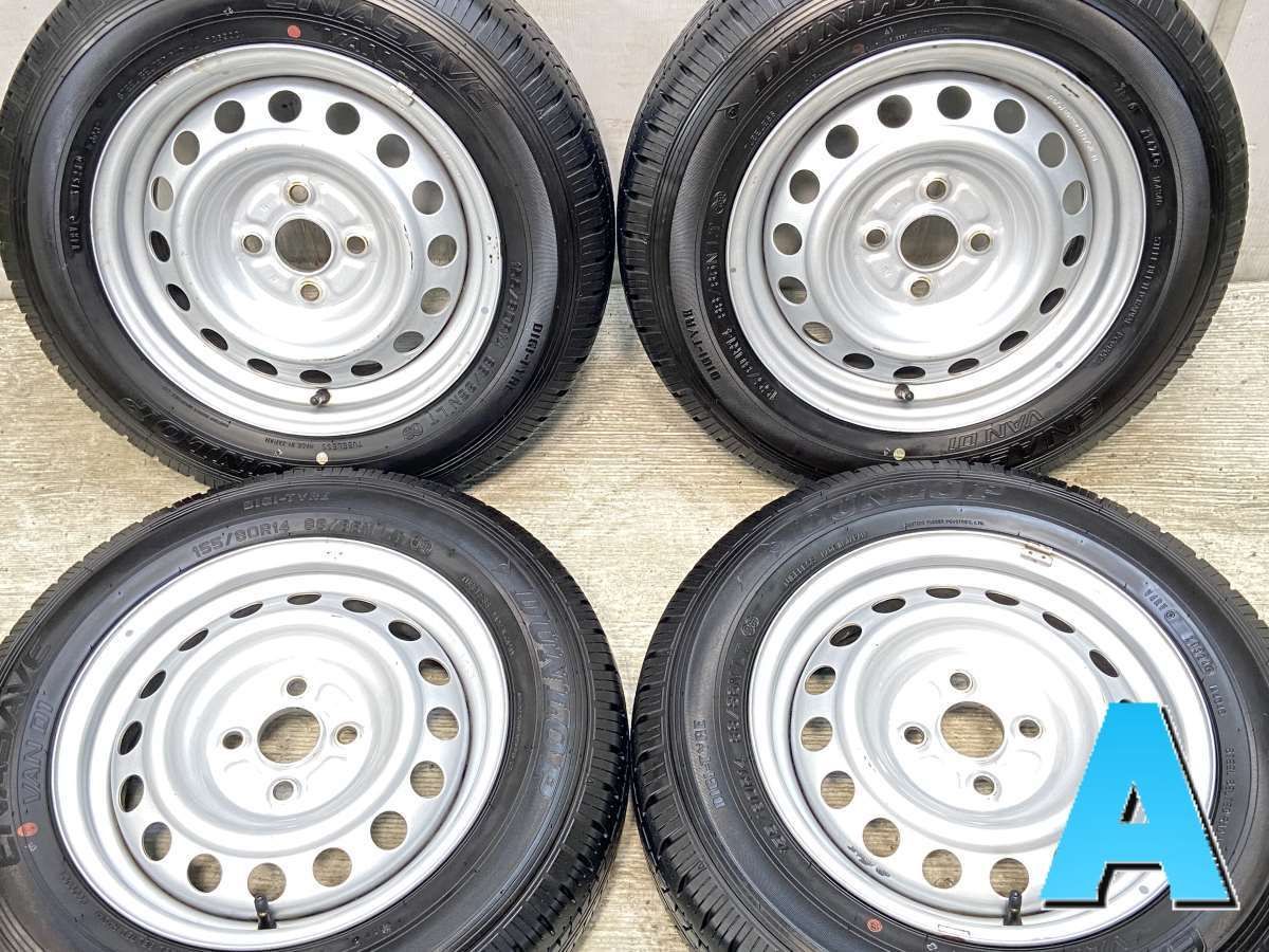 155|80R14 88|86LT ダンロップ エナセーブ VAN01 トヨタ純正 14x5.0 100-4穴 タイヤ サマータイヤ ホイールセット 4本セット s14250325031