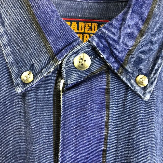 90s フェイデッド グローリー ストライプ デニム シャツ ビンテージ 古着 90s VINTAGE FADED GLORY デニム ストライプ柄 ボタンダウン