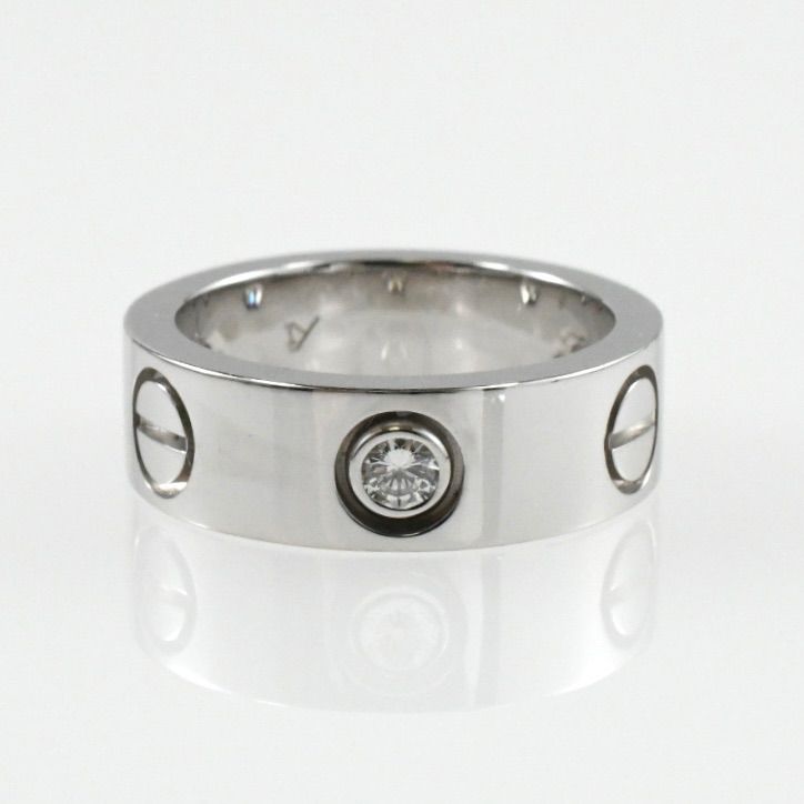 Cartier　カルティエ ラブリング ハーフダイヤ ホワイトゴールド  50 カルティエ ラブリング #50 フルダイヤ シルバー K18ホワイト