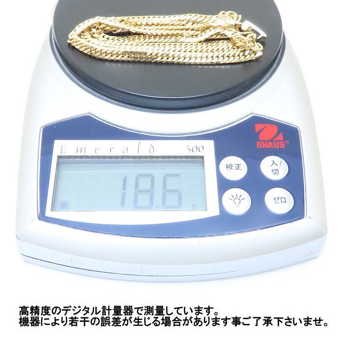 喜平ネックレス K18YG イエローゴールド 6面 ダブル 45cm 18.6g レディース 76307 FJ