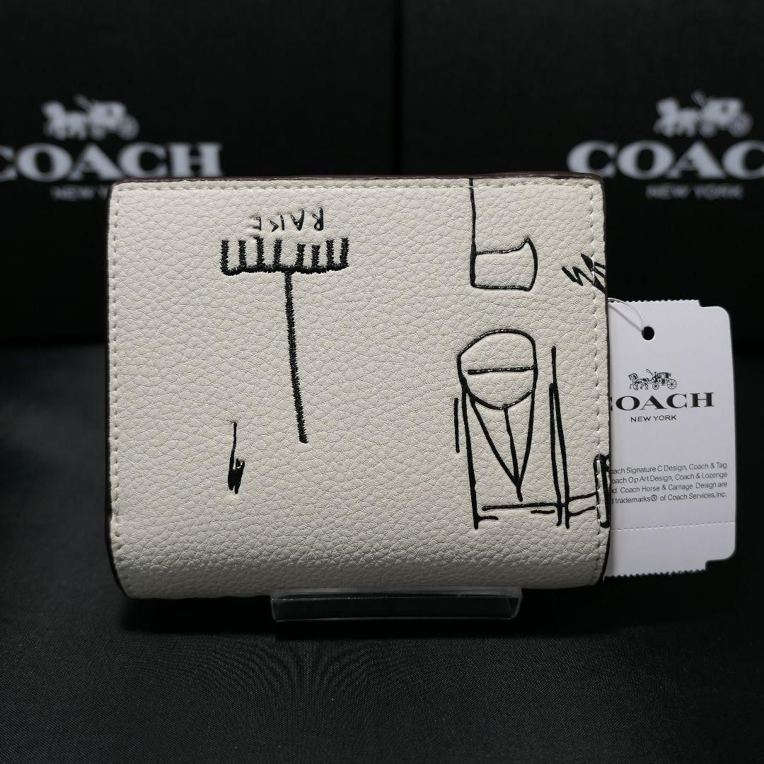 COACH コーチxバスキア 二つ折り財布 スナップ 新品ホワイト C5587 - メルカリ