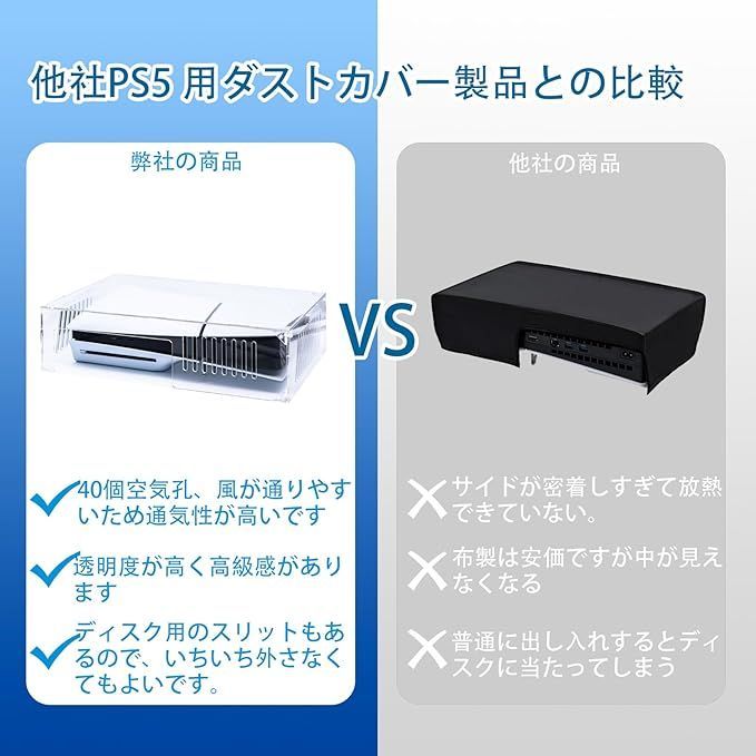 PS5 Slim用 カバー PS5 Slim ダストカバー 横置き PS5用 ケース