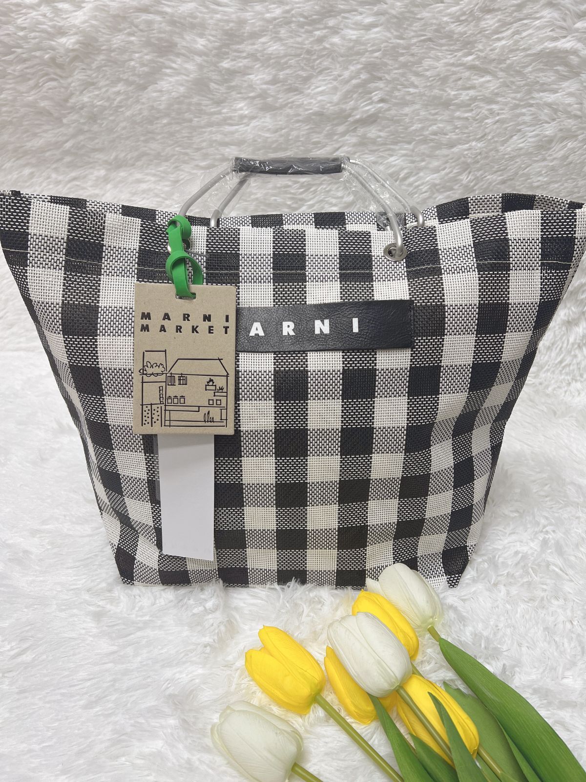 MARNI　マーケットトートバッグ　新品ギンガムチェック マルニ marni♡ギンガムチェック トートバッグ♡ アウトレット