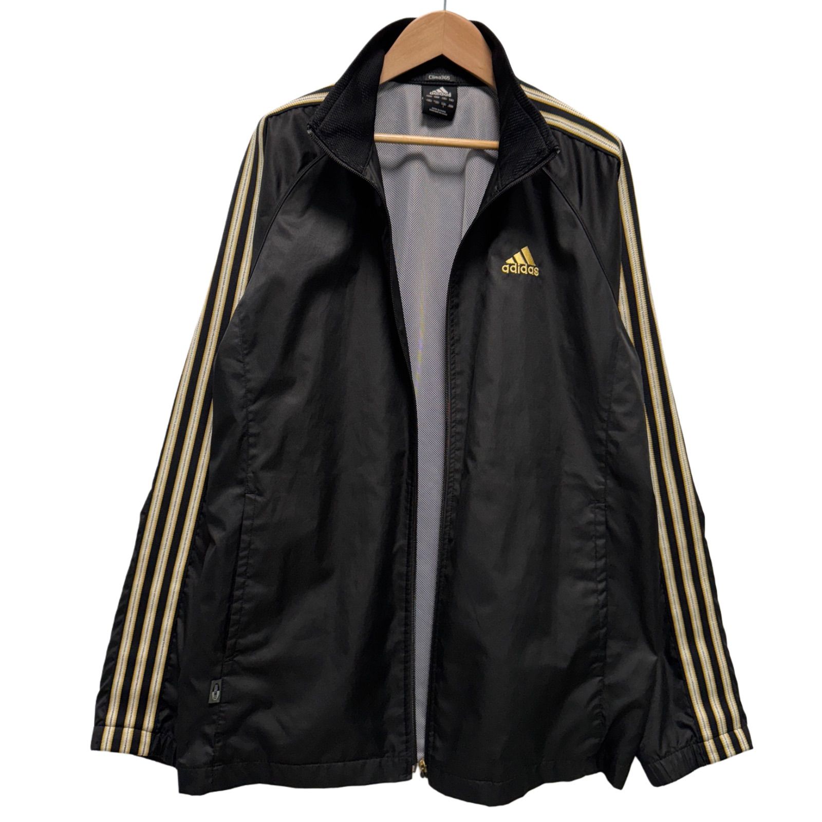 90s y2kオールドadidas adidas ゴールドライン ナイロンジャケット 