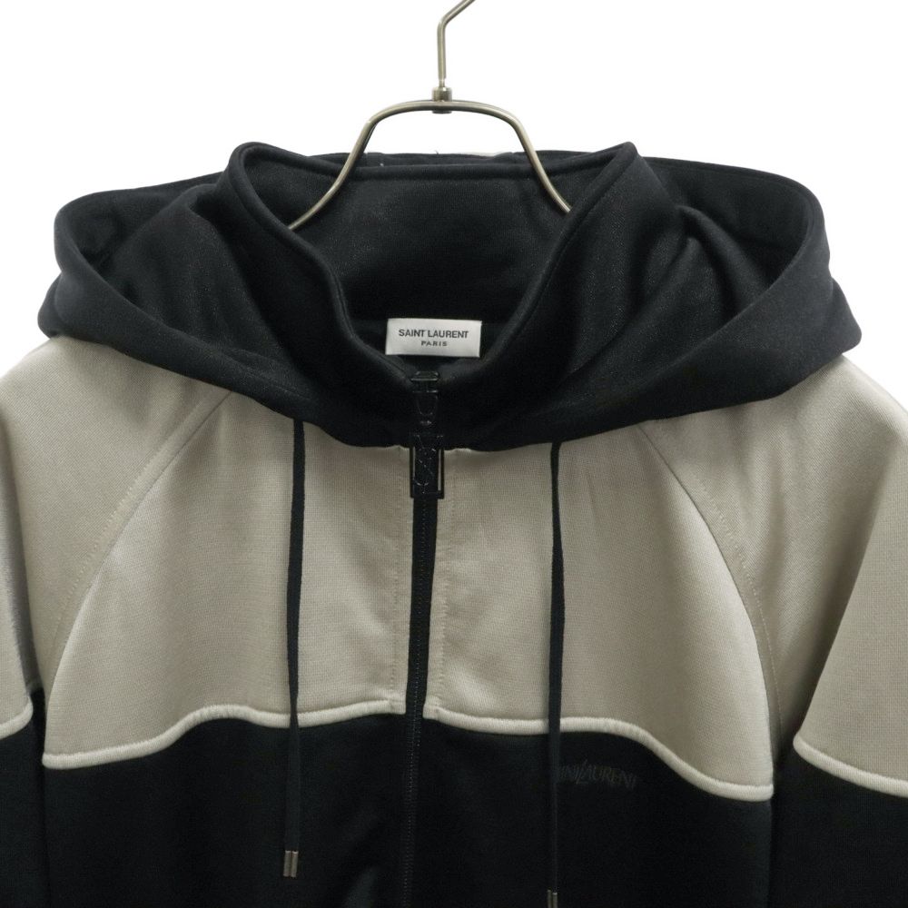 SAINT LAURENT PARIS (サンローランパリ) ロゴ刺繍 バイカラー ジップ  