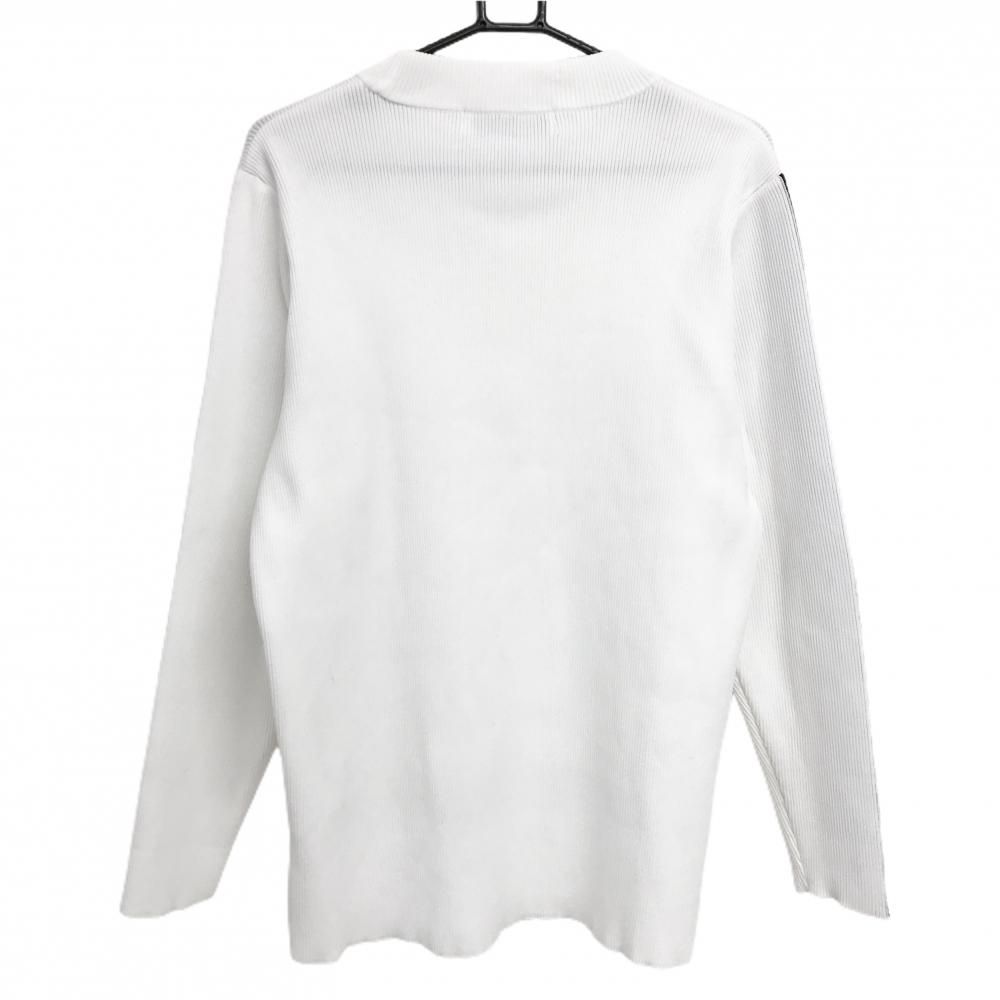 超 ディセンバーメイ ハイネックセーター 白×黒 袖ライン リブ ニット メンズ XL ゴルフウェア DECEMBERMAY