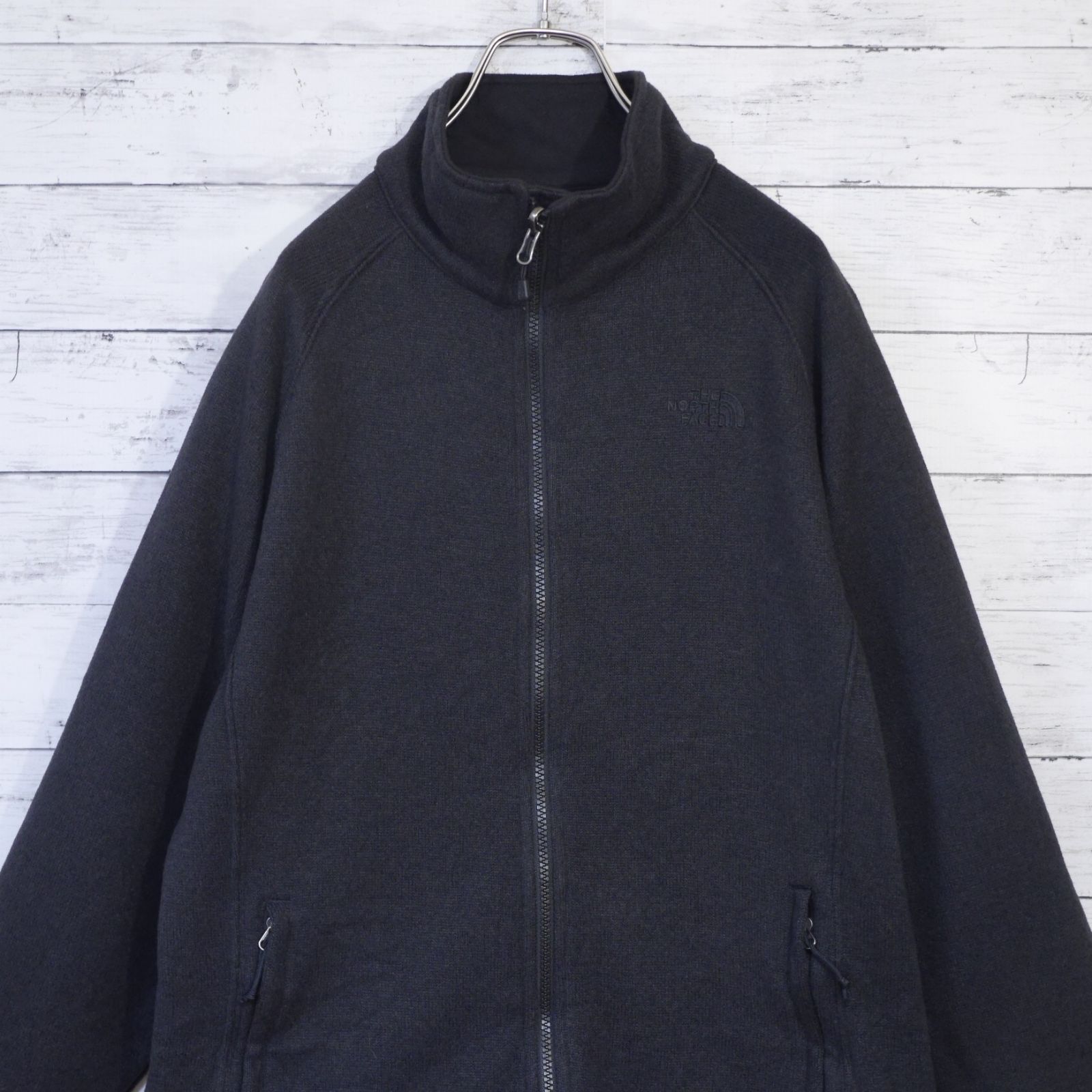 美品 THE NORTH FACE ザノースフェイス ジップアップ フリースジャケット レディース WOMENS XL ブラック 黒 BLACK  刺繡ロゴ パイル地 裏ボアフリース ミントコンディション 20202415 - メルカリ