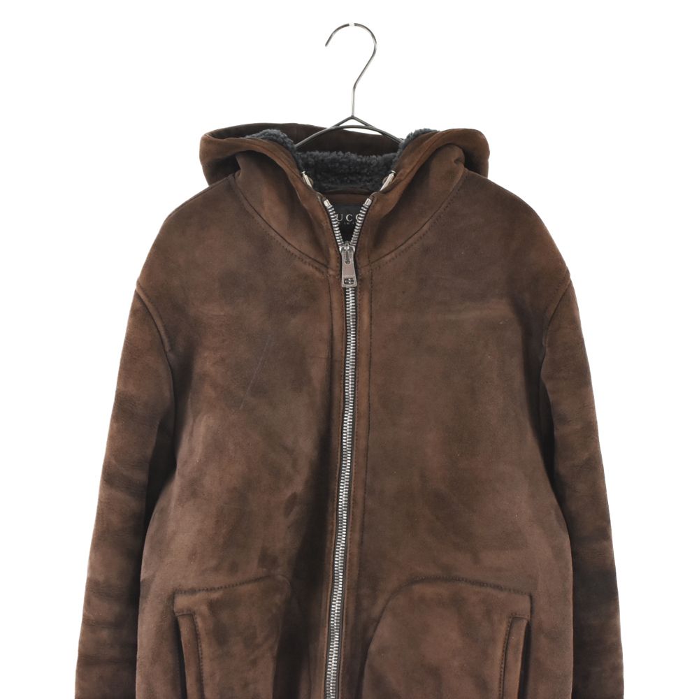 GUCCI (グッチ) ラムスキン レザー スエード フーデッド