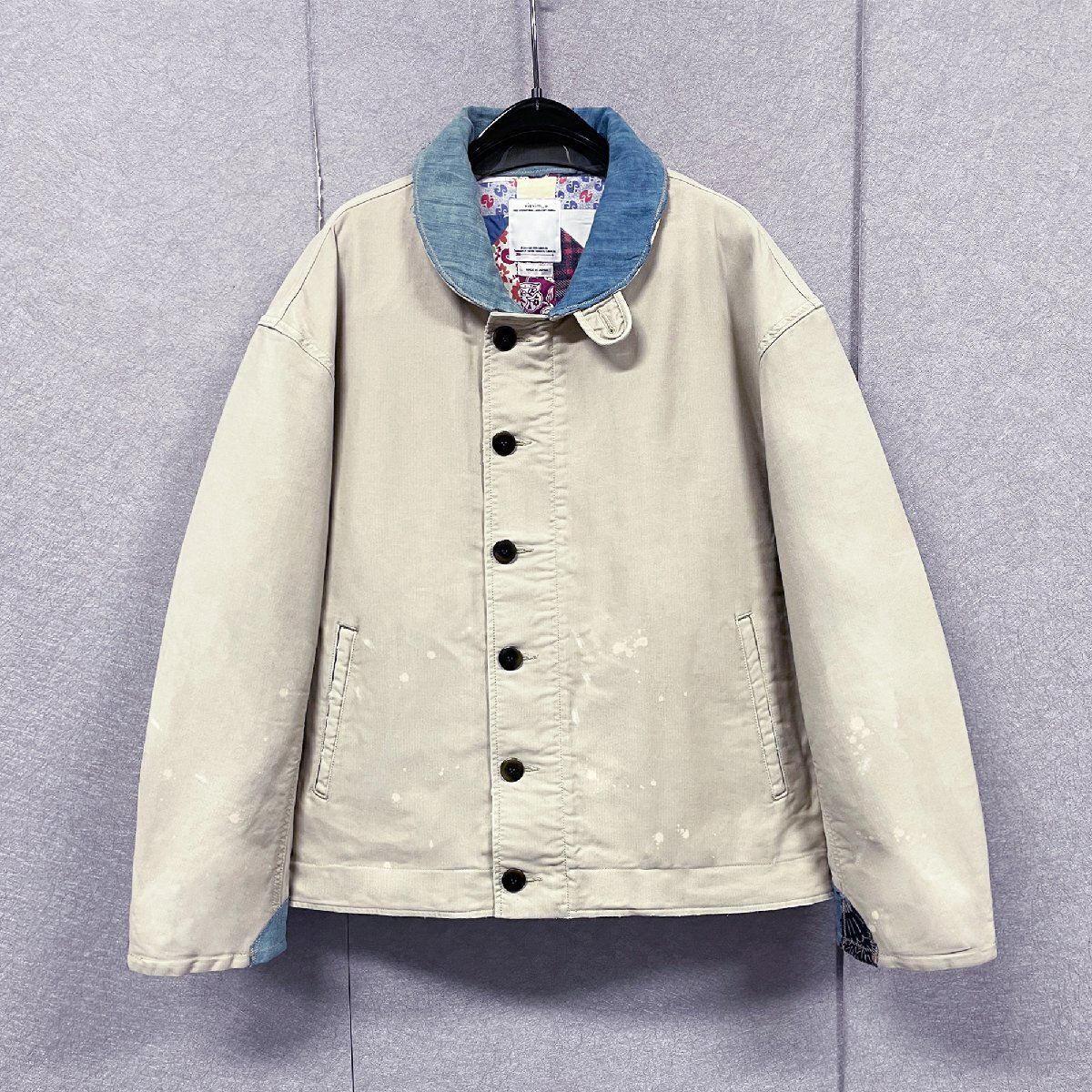 参考定価44万 VISVIM ビズビム 23SS PURSER DECK JKT 天然染料 ヴィンテージ ダメージ加工 ジャケット 0123105013023 サイズ4