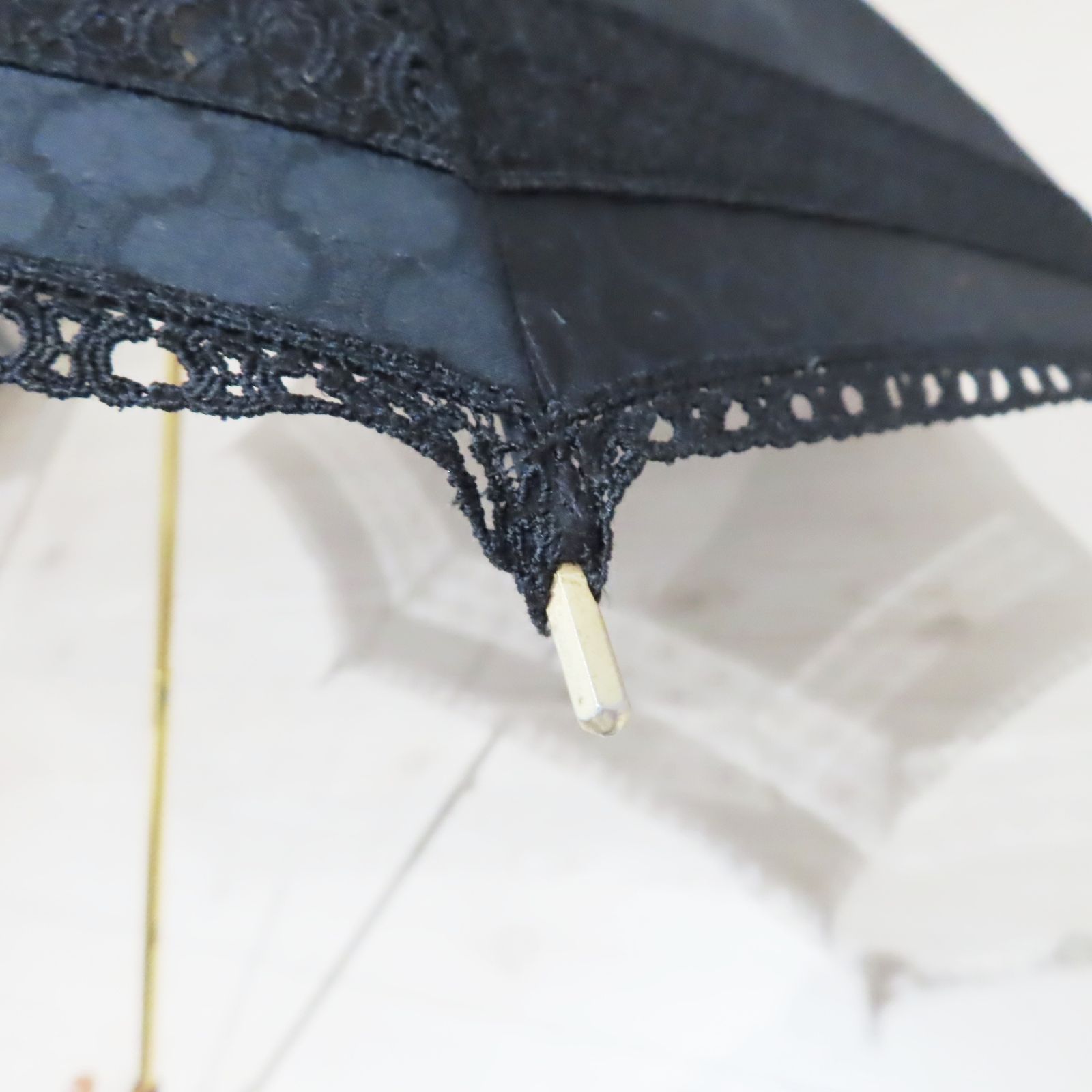 M09 CELINE セリーヌ マカダム柄 レース 日傘 ブラック - メルカリ 