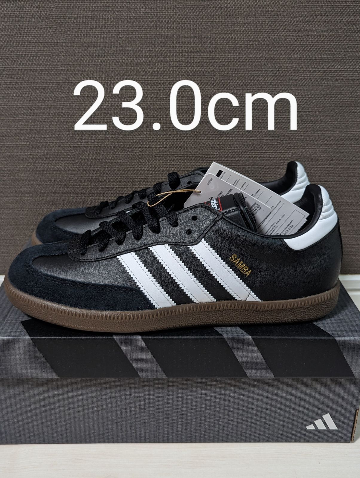 23.0cm 送料無料 新品未使用 adidas Samba Leather Core Black