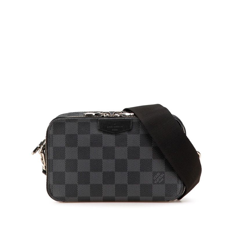 ルイ ヴィトン ダミエ グラフィット アルファ ウェアラブルウォレット N60418 ブラック グレー PVC メンズ LOUIS VUITTON 222-07691