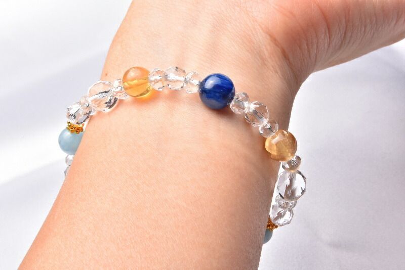 高品質 ラリマー&カイヤナイト 11.5mm ブレスレット