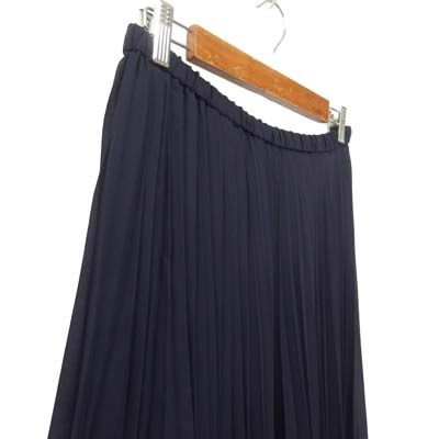 レリアン Leilian スカート プリーツ ロング シアー 13+ 紺