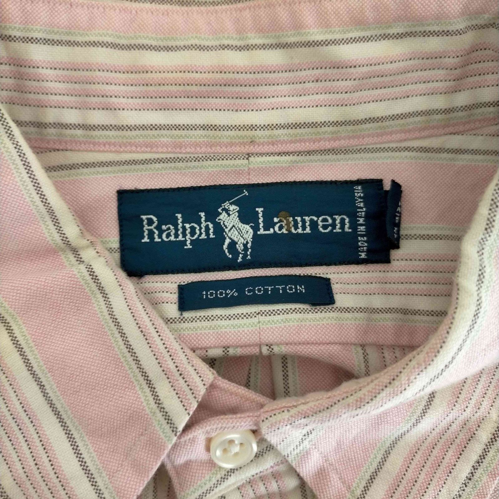 ラルフローレン RALPH LAUREN マレーシア製 ストライプ ワン