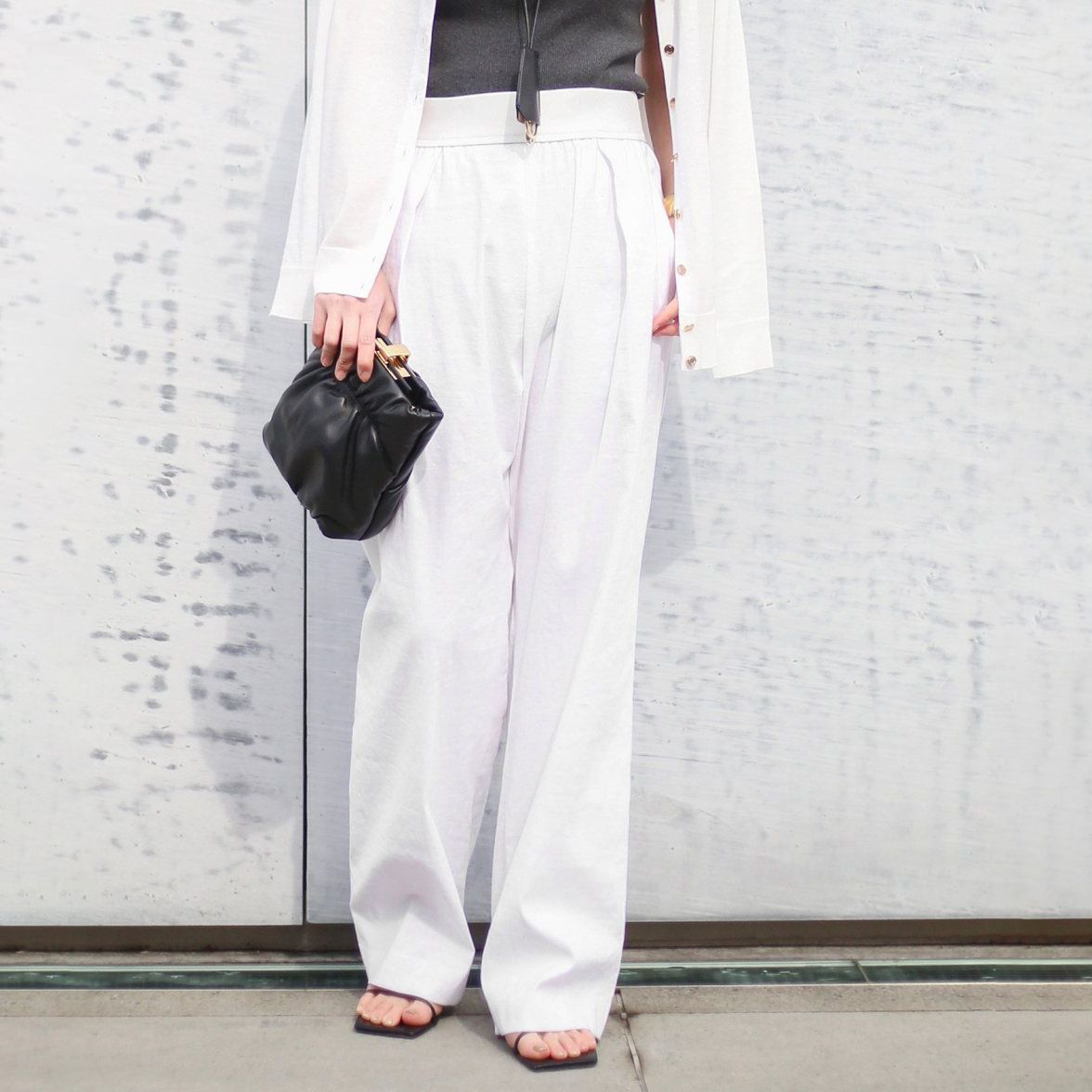 stretch twill タックパンツ ホワイト 36 stretch twill タックパンツ（スラックス）｜Deuxieme Classe