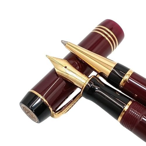 PARKER パーカー 万年筆＆ボールペンセットデュオフォールド スペシャルエディション M  18K 750 刻印あり インク・専用ケース付きMB