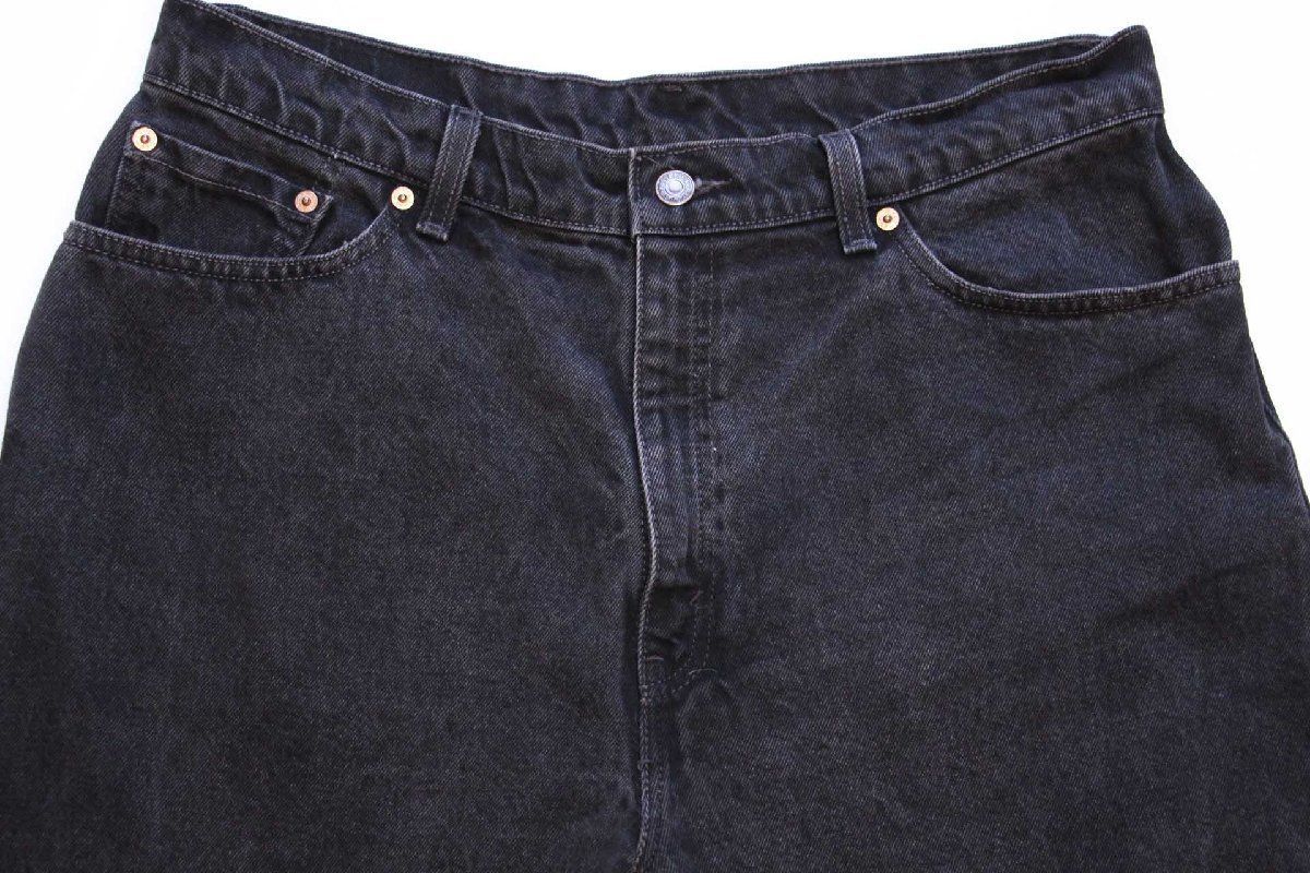 90s USA製 Levi'sリーバイス 550 ブラック デニムパンツ 16 W M★164 オールド ビンテージ ジーンズ テーパード ルーズ  ワイド バギー