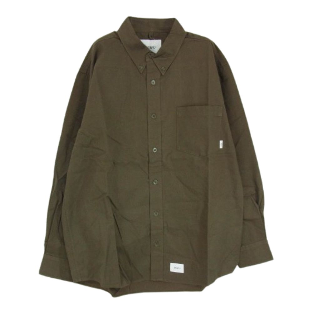 WTAPS ダブルタップス 20AW 202TQDT-SHM03 BD LS COTTON TWILL コットンツイル ボタンダウン ロングスリーブ 長袖 シャツ カーキ系 X03