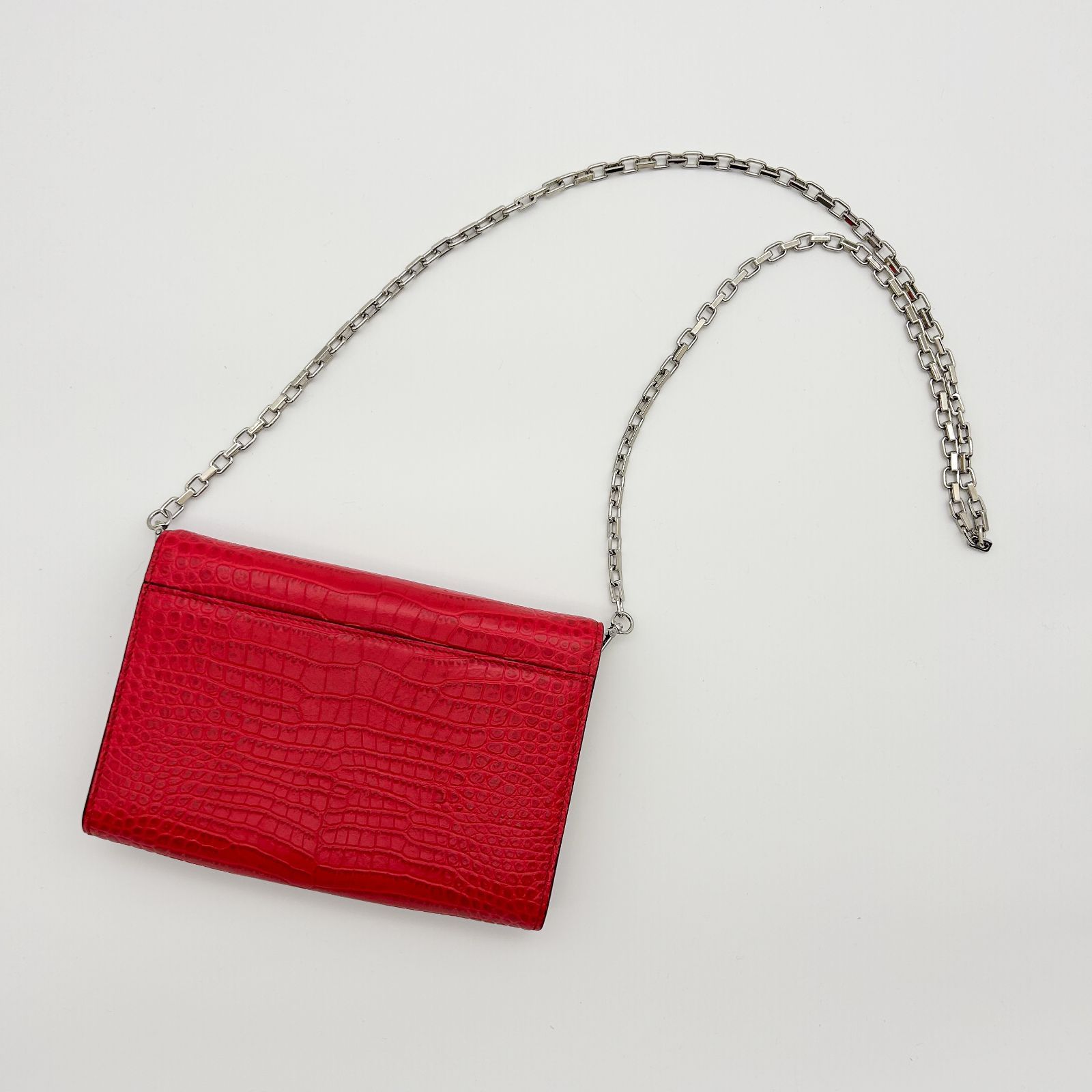 極美品】Jimmy Choo ジミーチュウ JCロゴ クロコ型押し ショルダー 