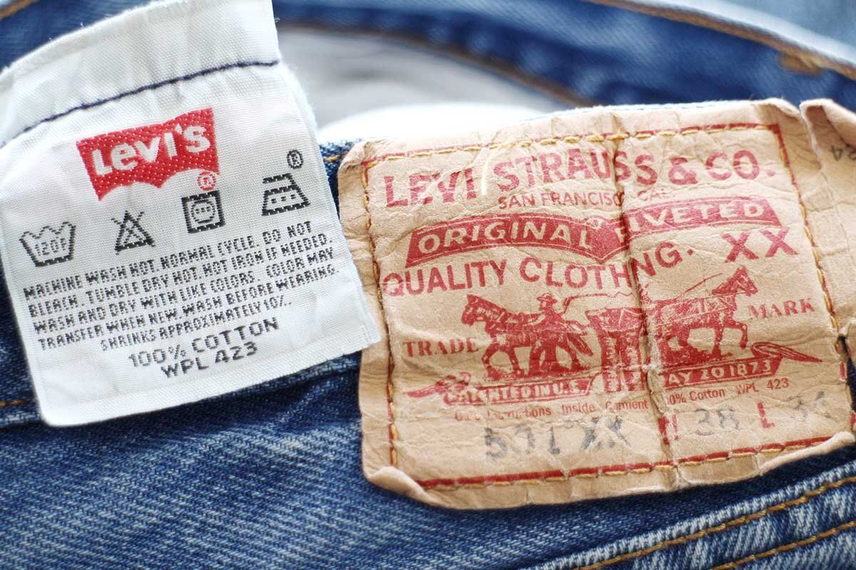 00s メキシコ製 Levi'sリーバイス 501 ダメージ デニムパンツ w38