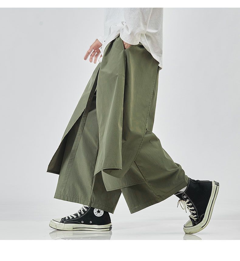 Y’s ワイズ　変形サルエルパンツ　アシンメトリー　コットン　ゴム　カーキ　2 marai サルエルパンツ メンズ レディース ワイドパンツ