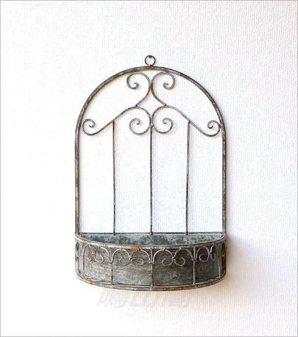 アイアン壁掛バスケット　アイアン壁掛けプランターラック シャビー　ガーデン雑貨 楽天市場】プランター 壁掛け おしゃれ アイアン フラワーラック