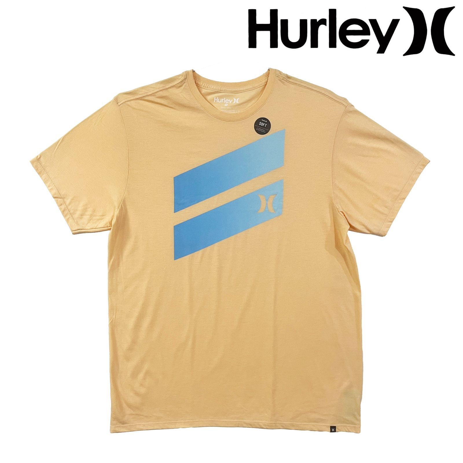 【未使用（状態考慮）／メンズM】HURLEY SOFT TEE スラッシュ オレンジ／ブルーグラデーション