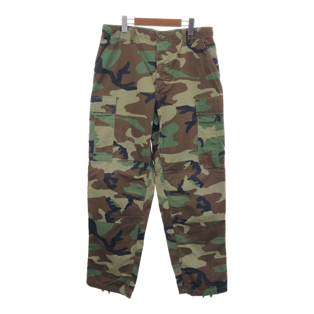 00年代 米軍実物 U.S.ARMY フィールド カーゴパンツ ミリタリー ウッドランドカモ グリーン (メンズ MEDIUM REGULAR) 中古 古着 Q7854