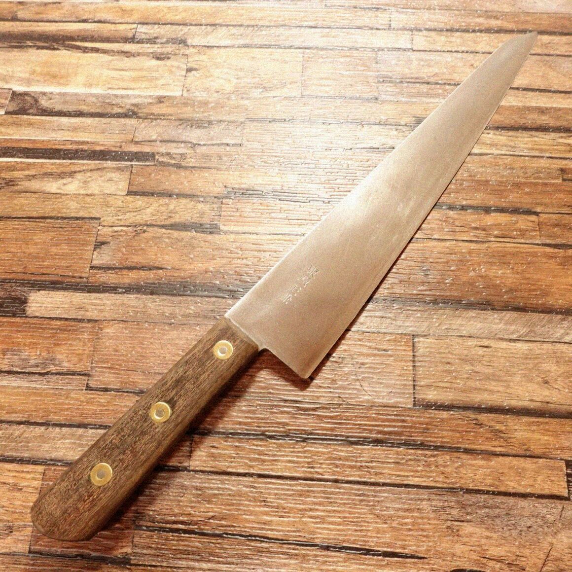 東源正兼 牛刀 研ぎ済 万能包丁 片刃 シェフナイフ 切付型 文化 長沼製