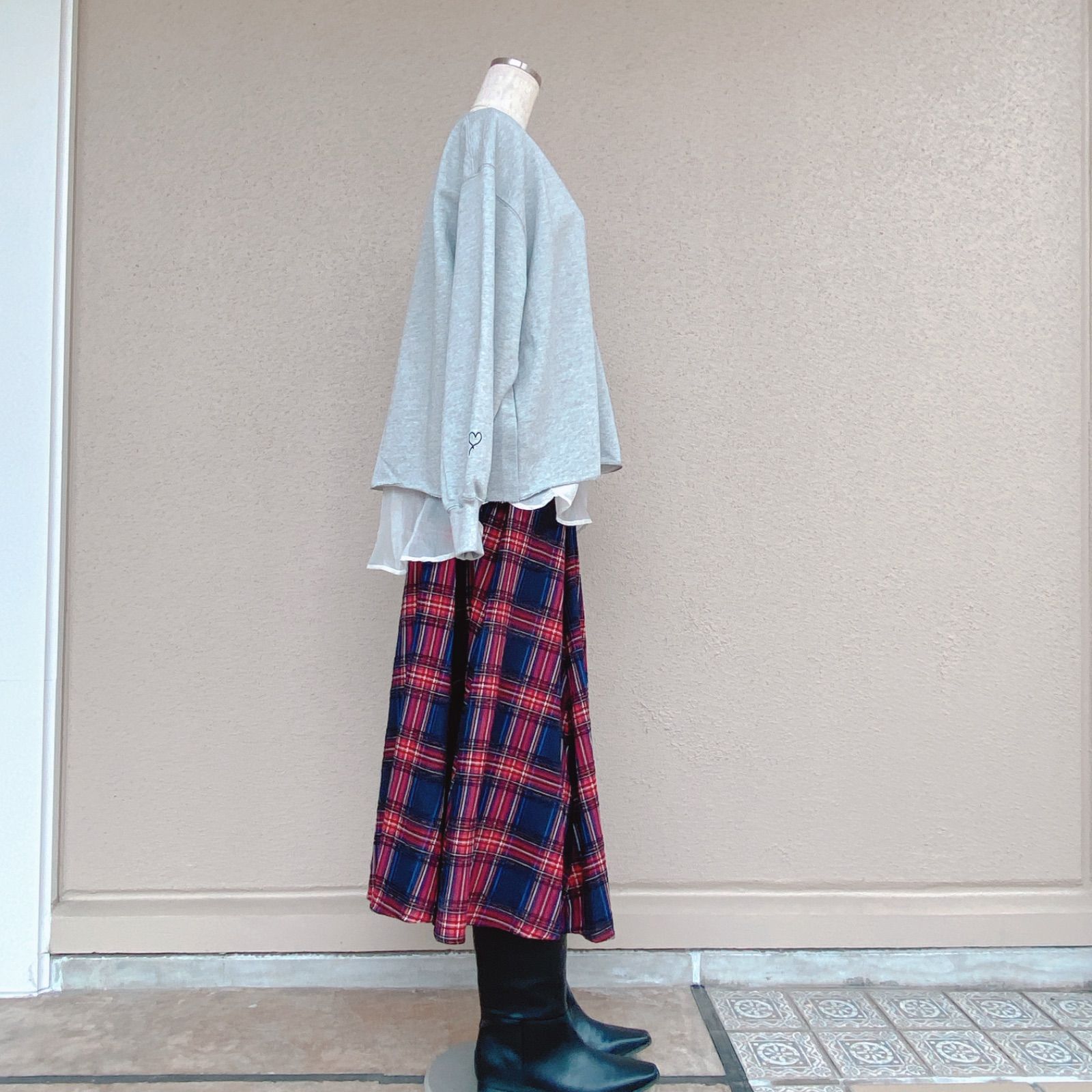 アンサンブルスウェット 深Vネック