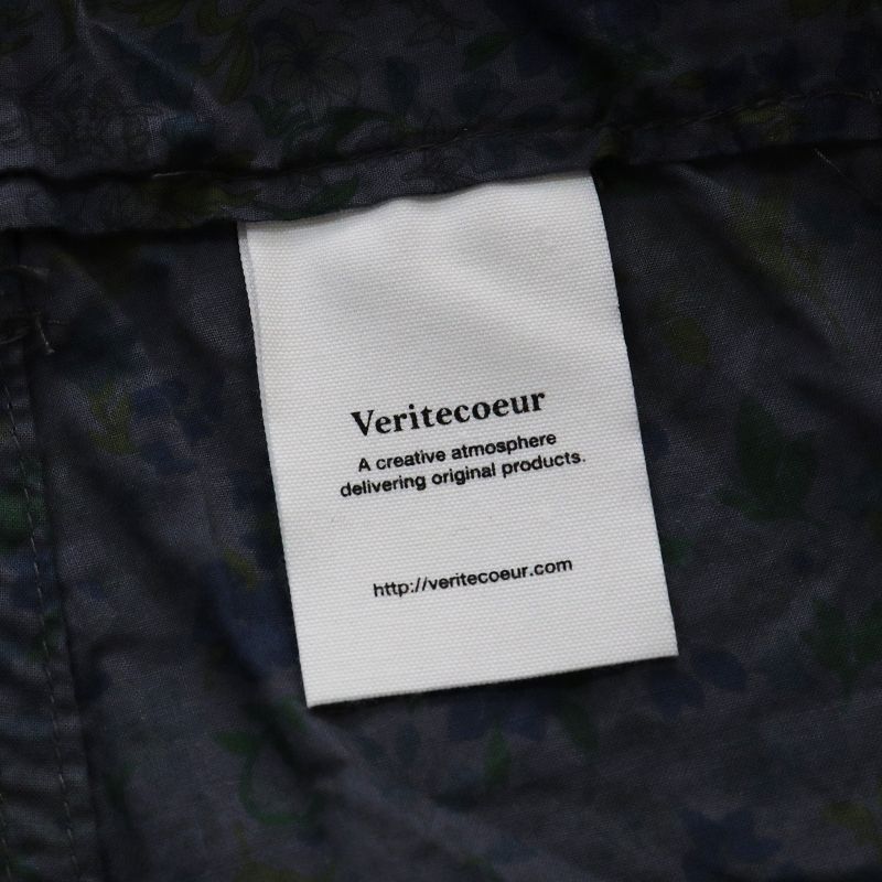 Veritecoeur フラワープリント リブタック パンツ 花柄 リボン
