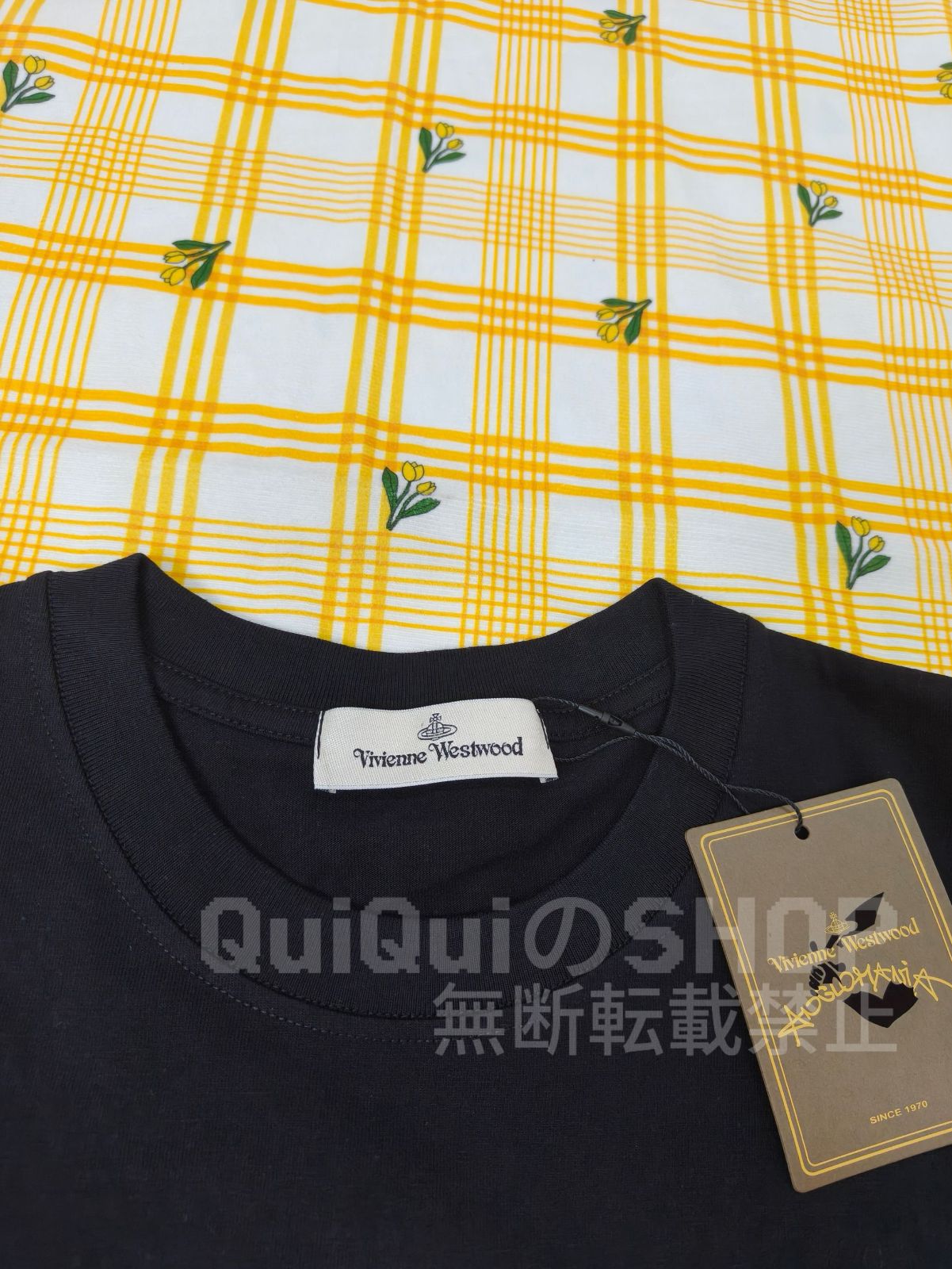 Vivienne Westwood ゆったりロゴプリント半袖Tシャツブラック Vivienne Westwood ゆったりロゴプリント半袖Tシャツブラック