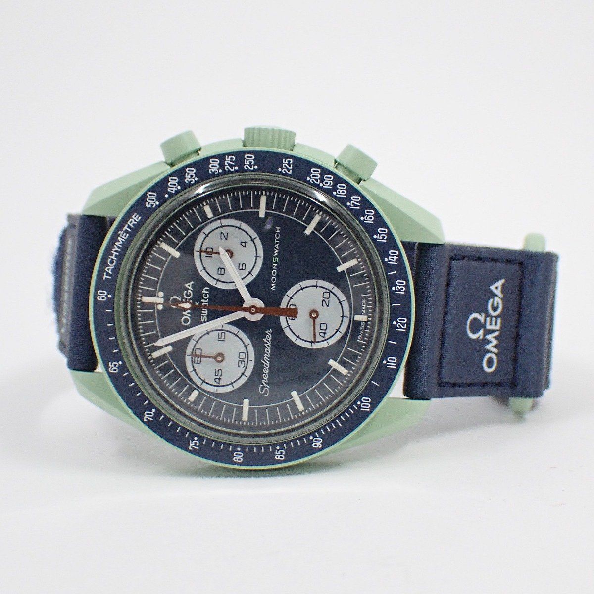 スウォッチ OMEGA × Swatch ミッション オン アース クォーツ メンズ 腕時計 ネイビー文字盤 純正ベルト SO33G100 いおき質店