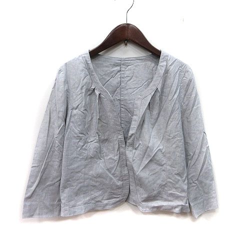 レステラ LESTERA ノーカラージャケット 麻混 リネン混 38 M