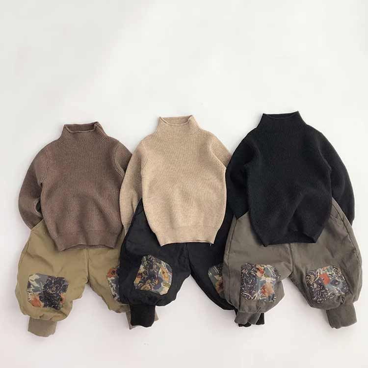 キッズ リブ ニット セーター タートルネック 無地 女の子 ガールズ カジュアル シンプル 暖かい ハイネック ニット インナー リブタートル 着心地良い 肌触りいい 長袖 セーター ジュニア 秋冬 dongdong12551 WHITEMONARCHHOTEL_COM