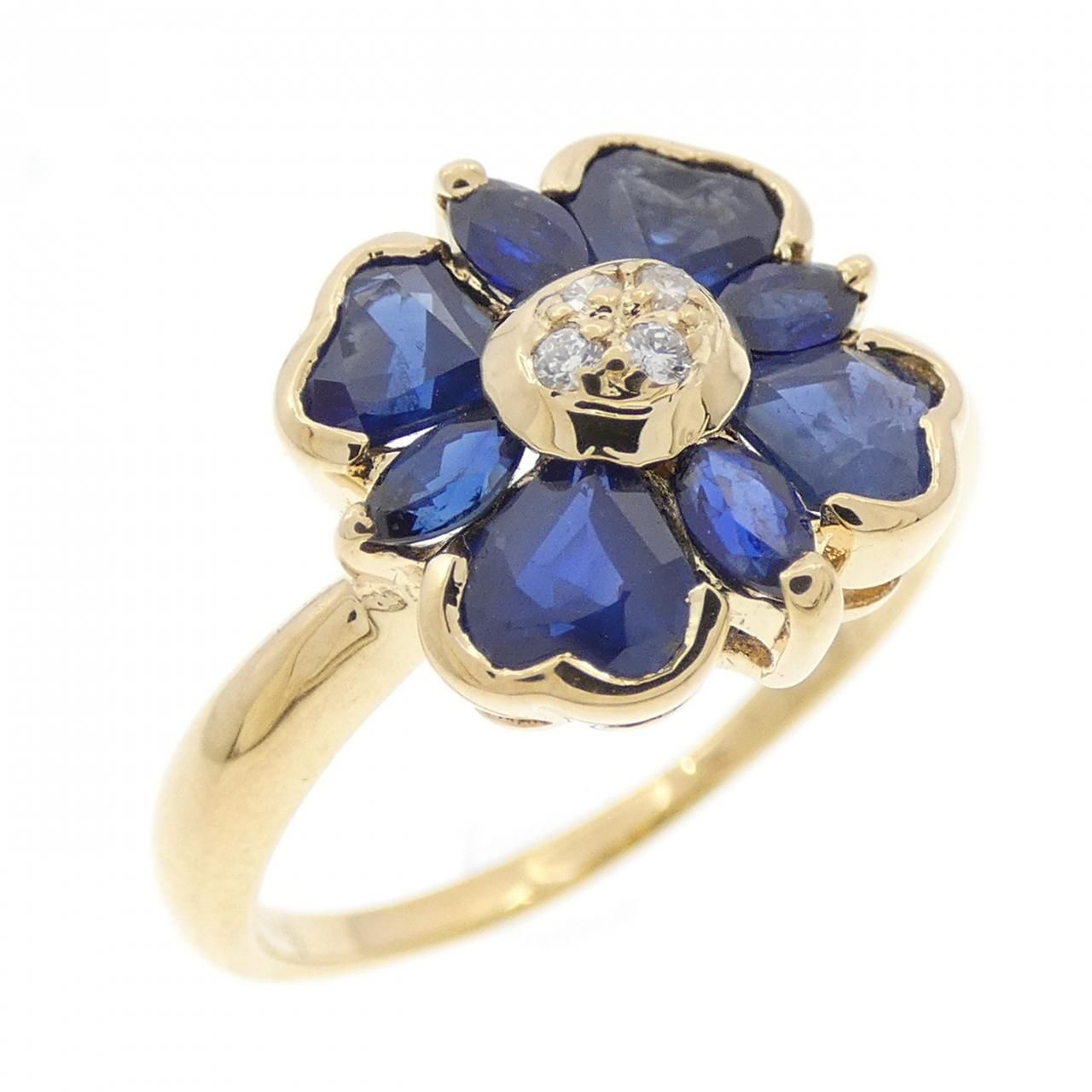 K18YG フラワー サファイヤ リング 1.5CT - メルカリ 