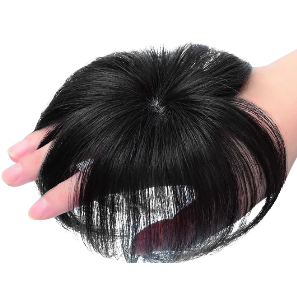 人毛100%☆行きつけ美容室で仕上げるトップピースウィッグ☆新品 黒髪 