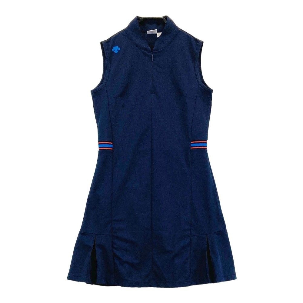 美品　DESCENTE GOLF ハーフジップ　ワンピース ネイビー S 未使用品 レディース デサントゴルフ DESCENTE GOLF ワンピース