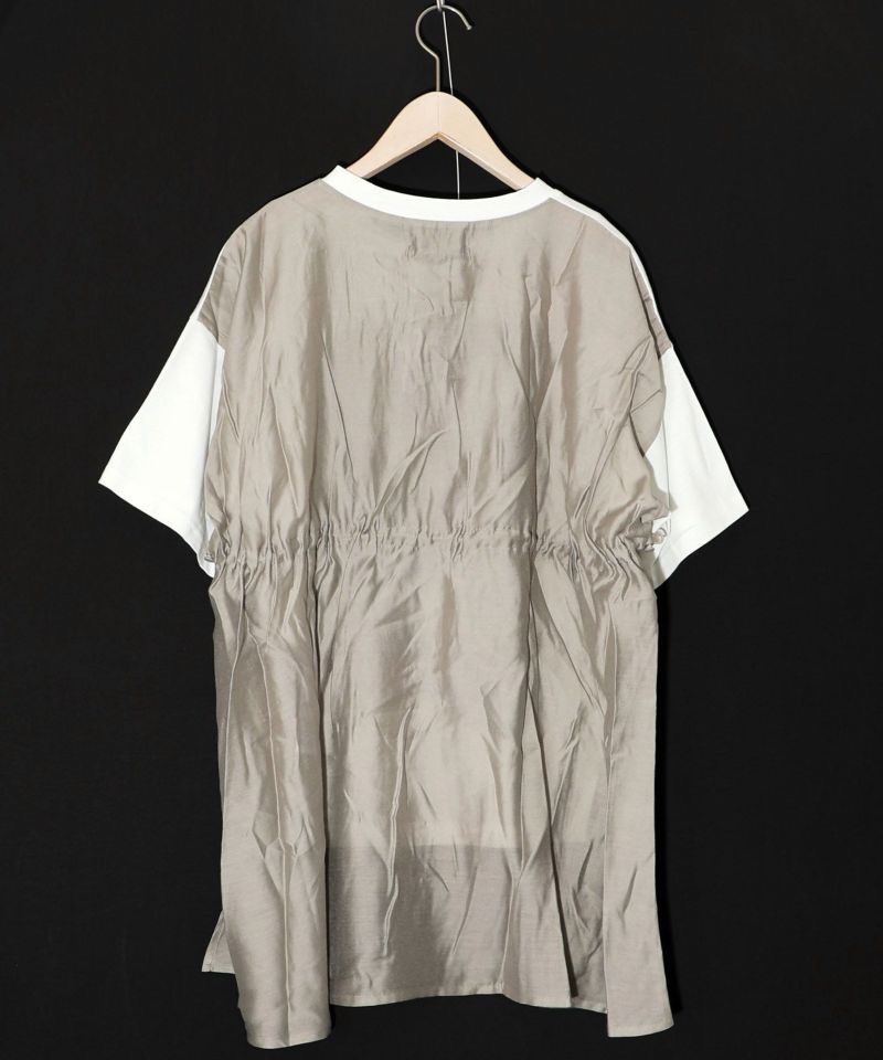 tシャツ 552203：レトロな貴婦人モチーフ柄 切替プルオーバー レディース iS ScoLar tシャツ 552203：レトロな貴婦人モチーフ柄 切替プル
