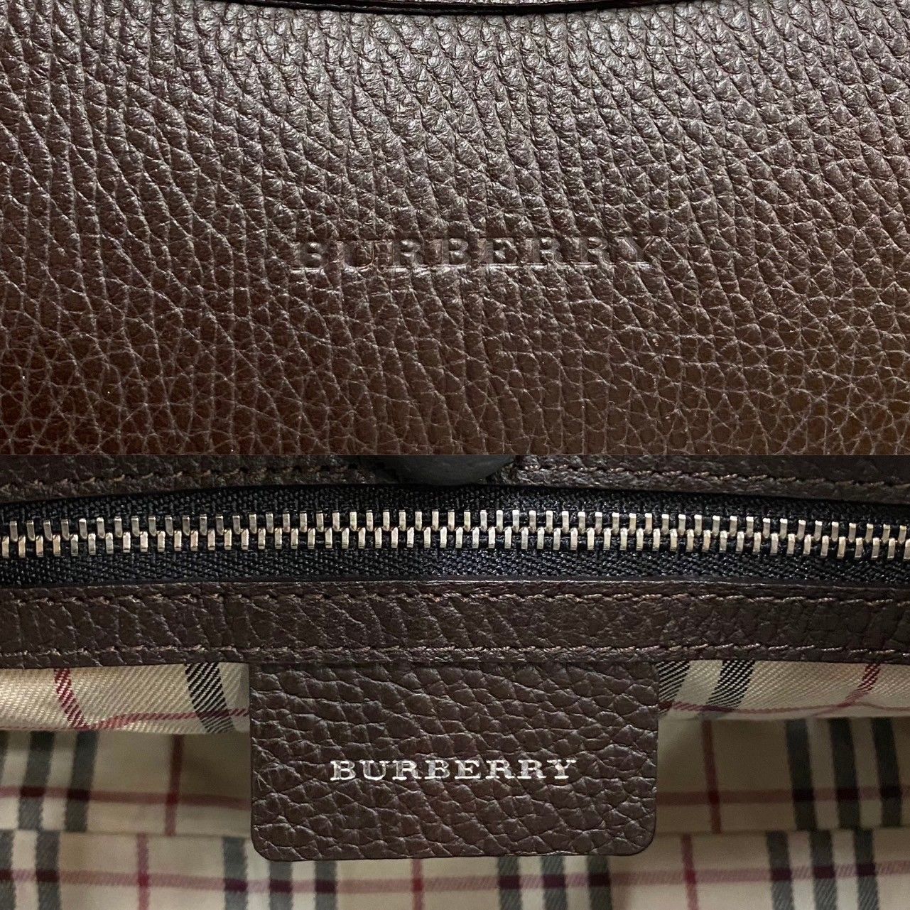 極 美品 希少品 BURBERRY バーバリー ノバチェック ロゴ 刻印 レザー