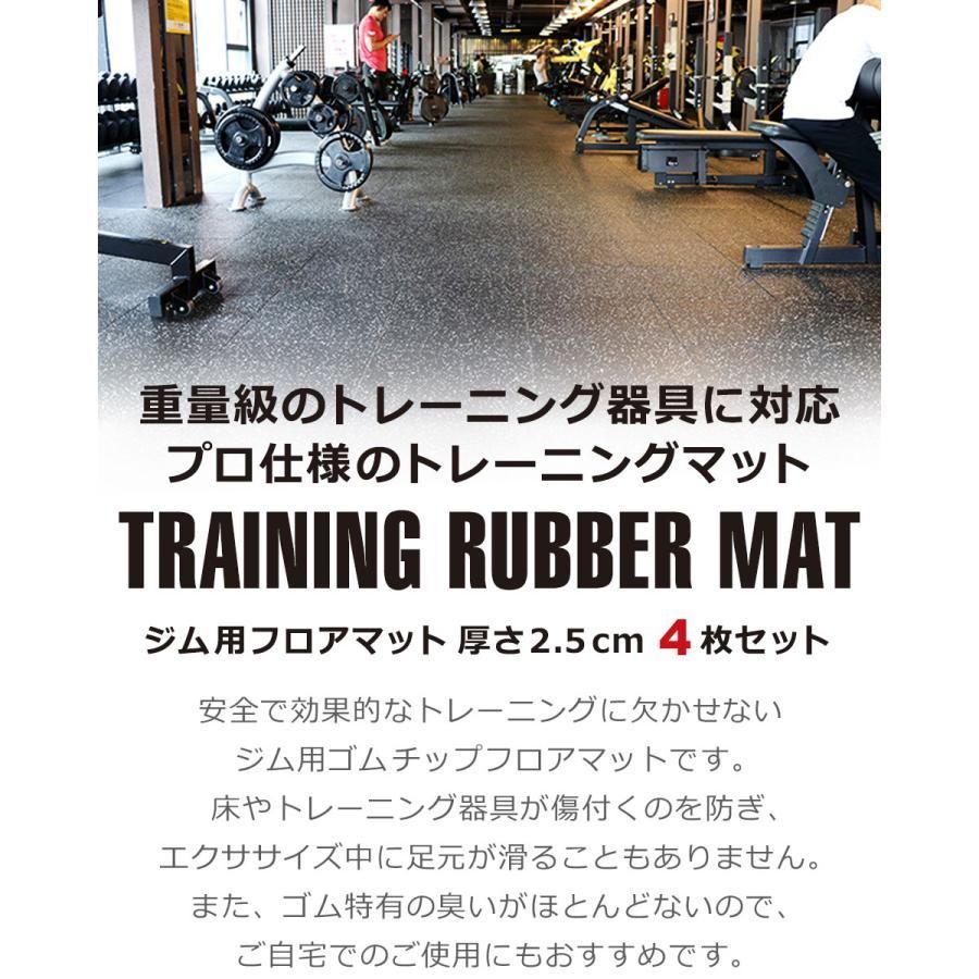 ジムマット 25mm ゴムマット 4枚セット 厚さ2.5cm ゴムフロアマット ゴムチップマット トレーニングマット ラバーマット トレーニング エク