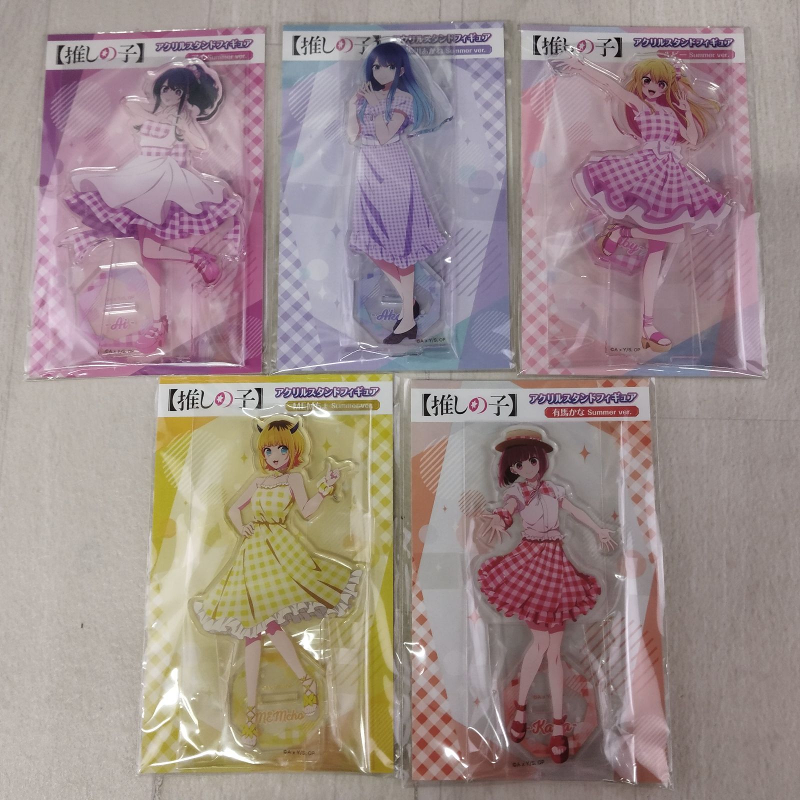 推しの子 アクリルスタンドフィギュア アイ ルビー MEMちょ 有馬かな 黒川あかね Summer ver. 5個セット