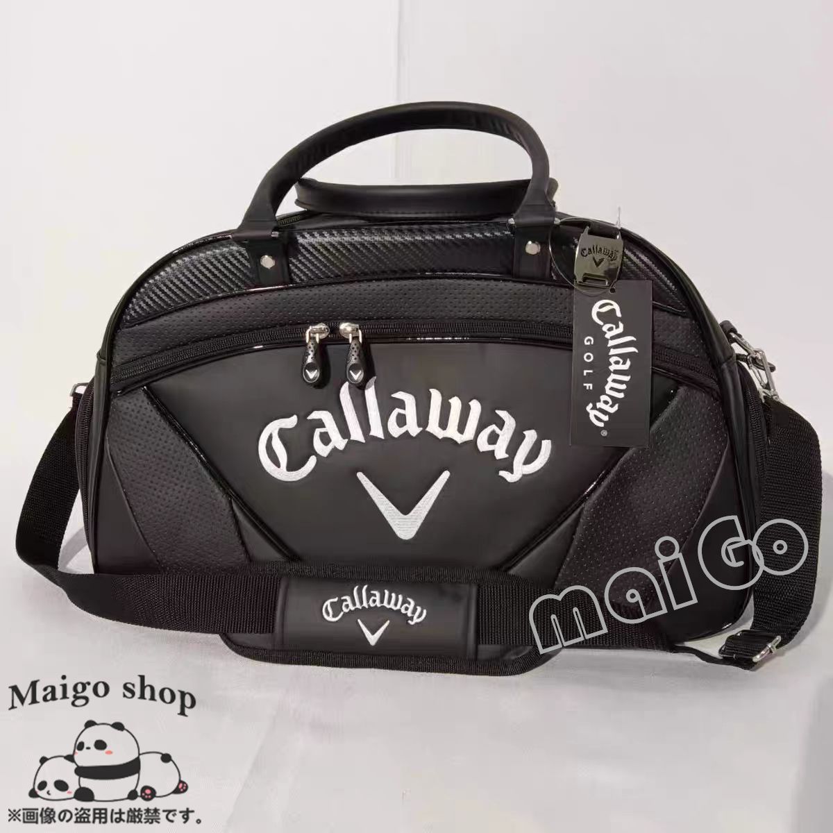 【人気商品】Callaway キャロウェイ ゴルフ服バッグ 靴バッグ ゴルフシューズ 収納ポケット付き 二層 男女兼用 防水PU ボストンバッグ