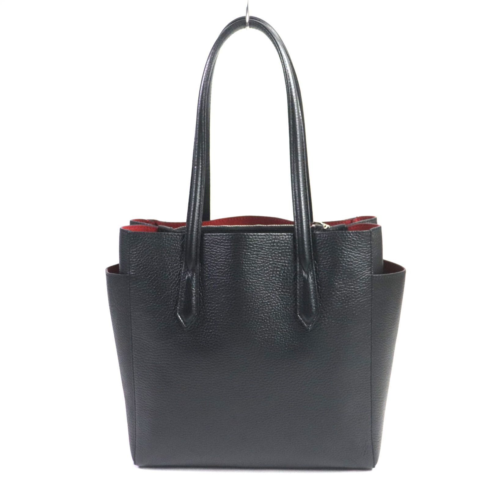 極美品▼ヴィヴィアンウエストウッド アングロマニア 42050032 RACHE LSMALL SHOPPER BAG レザー オーブチャーム付き  トートバッグ ブラック シルバー金具 イタリア製 レディース