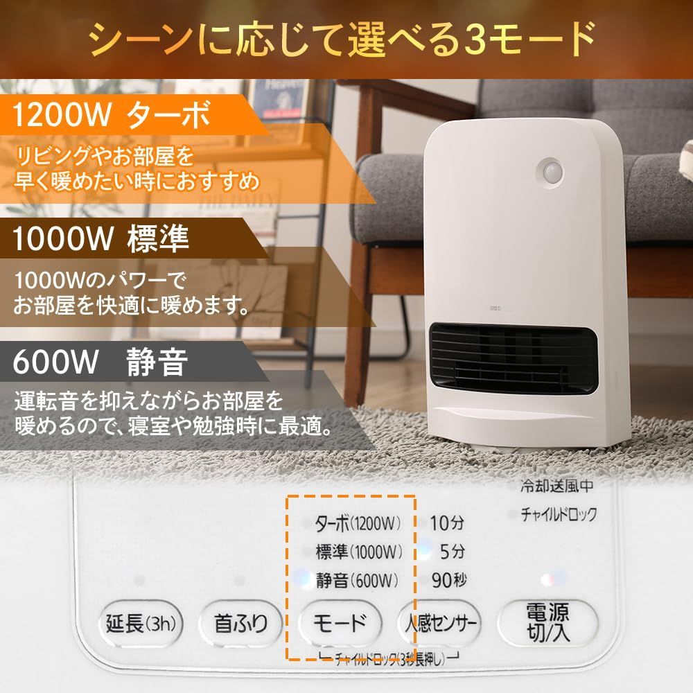 アイリスオーヤマ 大風量 セラミックファンヒーター 1200W